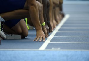 Athletes at the starting line